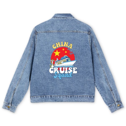 China Cruise Squad Family Vacation Trip Men's Denim Jackets