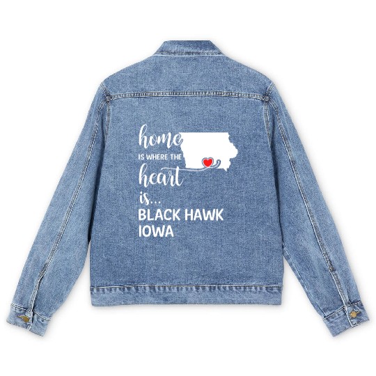 Black Hawk County Iowa Is Where My Heart Is Gift Men's Denim Jackets