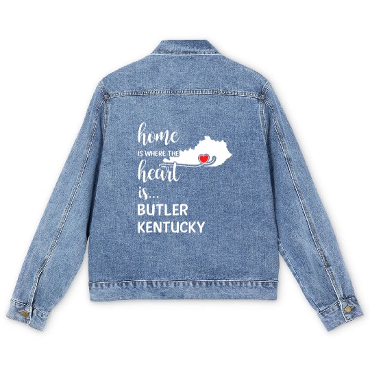 Butler County Kentucky Is Where My Heart Is Gift Men's Denim Jackets