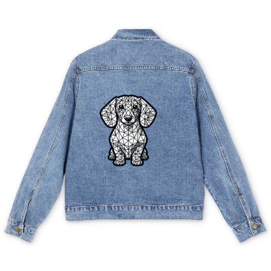 Harry the dachshund Men's Denim Jackets