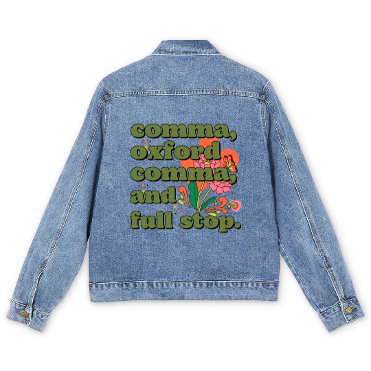 Oxford comma. For grammar students and teachers Men's Denim Jackets