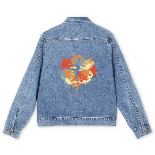 Ballet Dancer Drawing Men's Denim Jackets