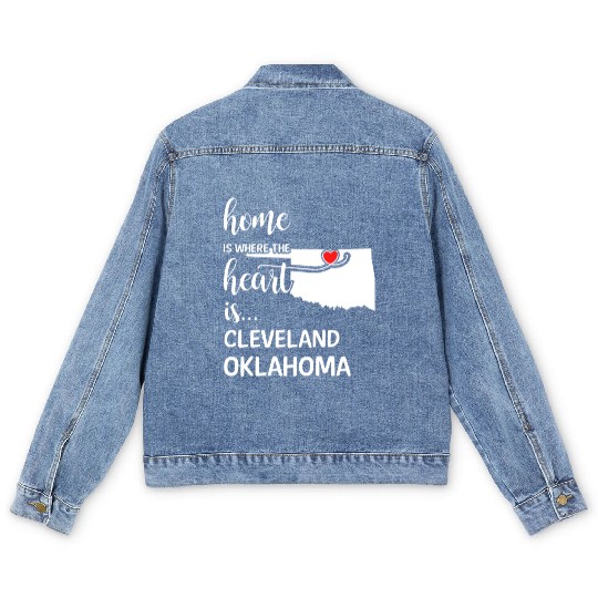 Cleveland County Oklahoma Is Where My Heart Is Men's Denim Jackets