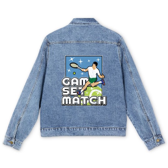 Game Set Match Tennis Lover Men's Denim Jackets
