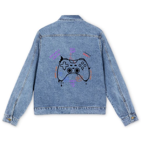 PlayStation Remote controller Black Men's Denim Jackets