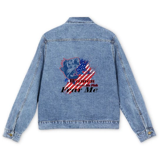 Women want me fish fear me Men's Denim Jackets