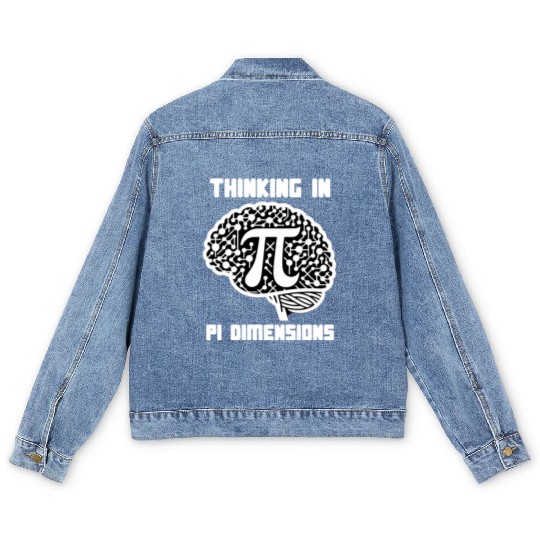 Funny Pi Day 2024 3,14 Pi Number Symbol Math Men's Denim Jackets