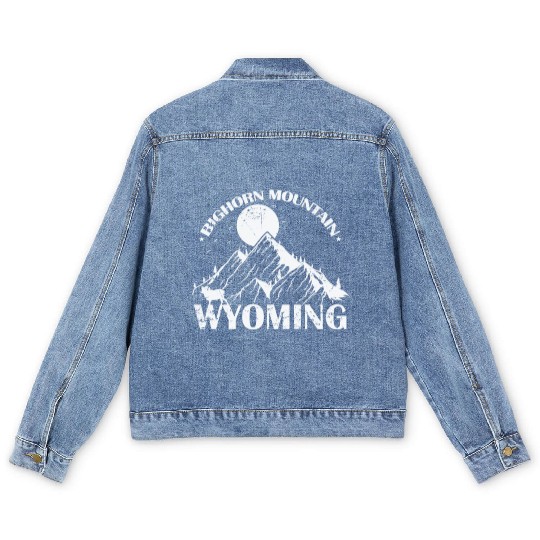 Bighorn Mountain Wyoming Montana USA Men's Denim Jackets