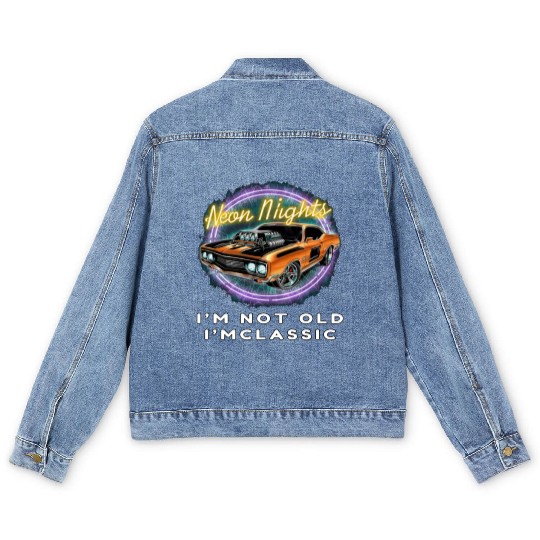 Timeless Neon Statement Men's Denim Jackets - Hot Rod