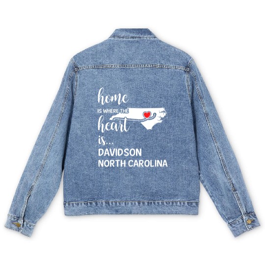 Davidson County North Carolina Is Where My Heart Men's Denim Jackets