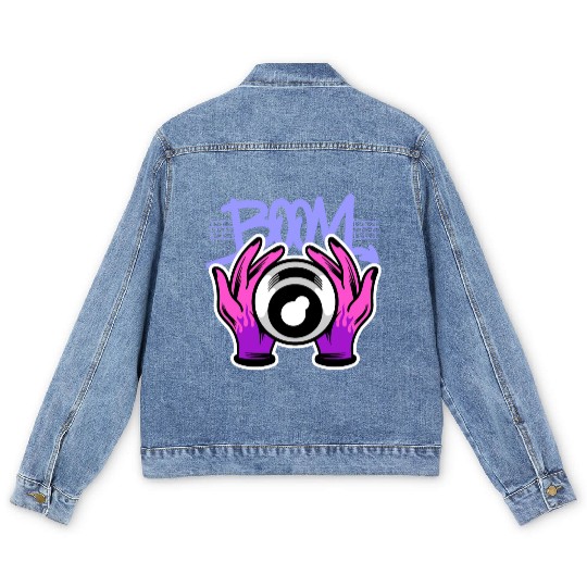 Quirky Quips: Cartoon Comedy Couture Men's Denim Jackets