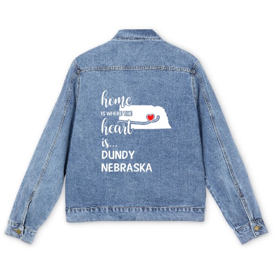 Dundy County Nebraska Is Where My Heart Is Gift Men's Denim Jackets