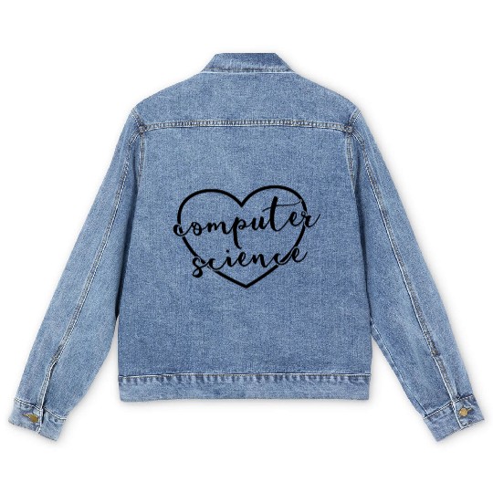 Computer Science Heart Computer Science Teacher Men's Denim Jackets