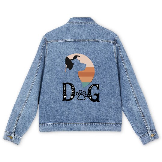 Joyful Tails Unleashing Happi Dogs Men's Denim Jackets