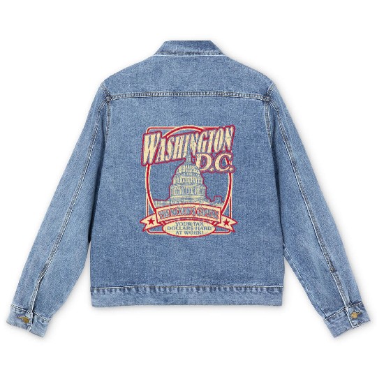 Washington D.C. Souvenir Satire Men's Denim Jackets