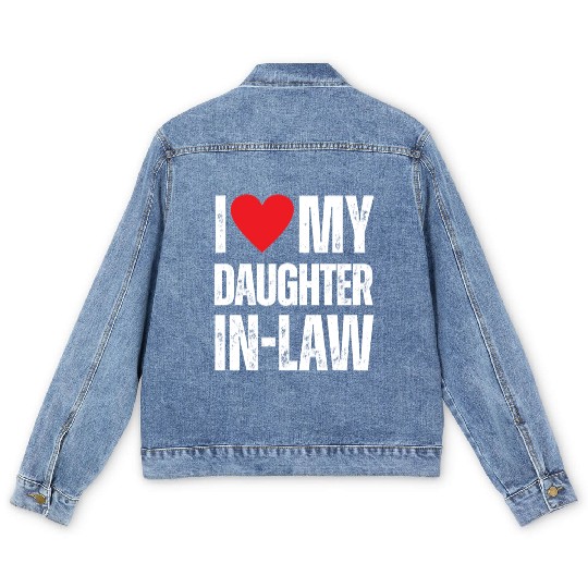 I Love My Daughter in Law Men's Denim Jackets