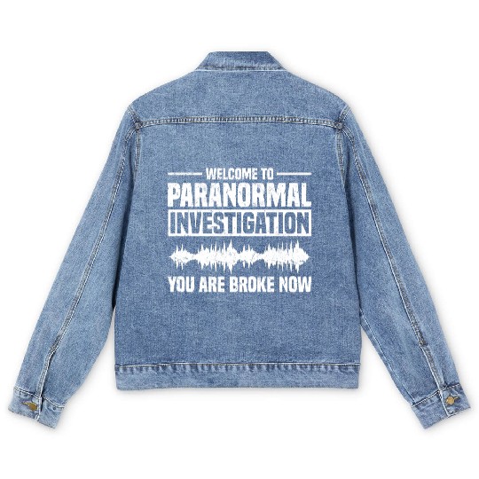 Ghost Hunt | Ghost Hunters Scary Gift Ideas Men's Denim Jackets