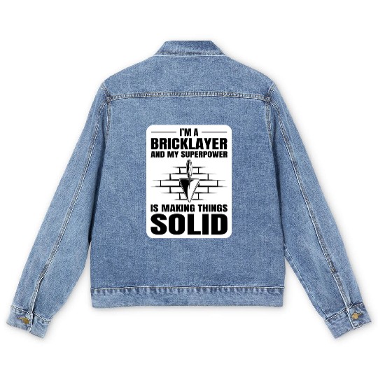 Bricklayer Bricklaying Brick Mason Wall Builder Men's Denim Jackets
