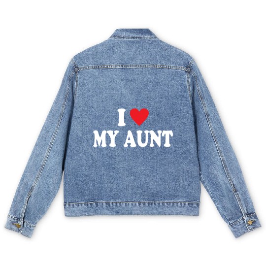 I Love My Aunt Men's Denim Jackets
