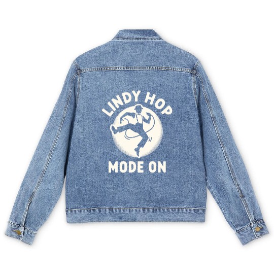 Lindy Hop Dancer Embraces Swing Dance Moves in Men's Denim Jackets