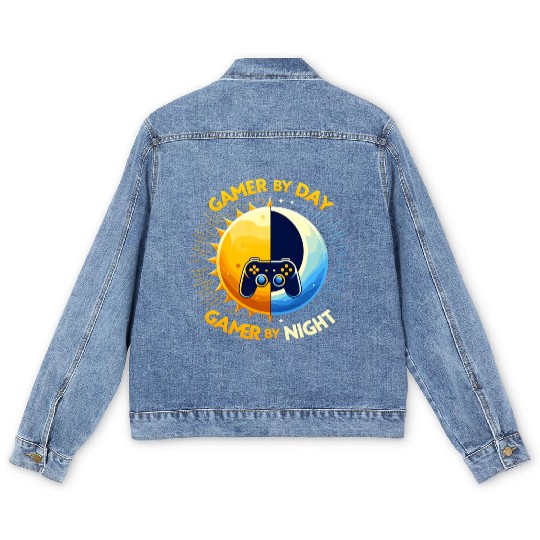 Gamer by day gamer by night Day/Night Gamer Men's Denim Jackets
