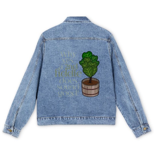 2nd fiddle... leaf fig Men's Denim Jackets