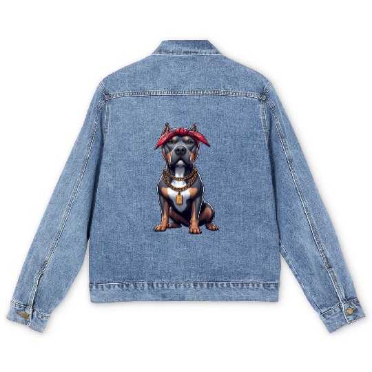 Pitbull The Rap Artist Men's Denim Jackets