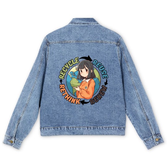 Recycle Reuse Renew Rethink Men's Denim Jackets