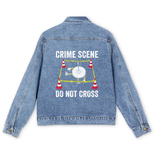Funny Archery Archer Bow crime scene Men's Denim Jackets