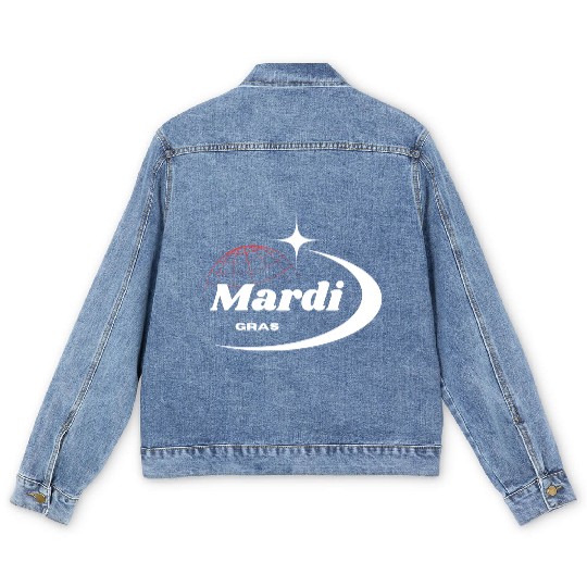 Mardi Gras Celebration Men's Denim Jackets, sublimate designs