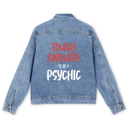 Tough Enough To Be A Psychic Celestial Card Men's Denim Jackets