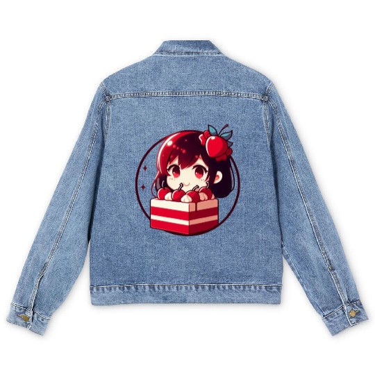 Red Velvet Cake Men's Denim Jackets