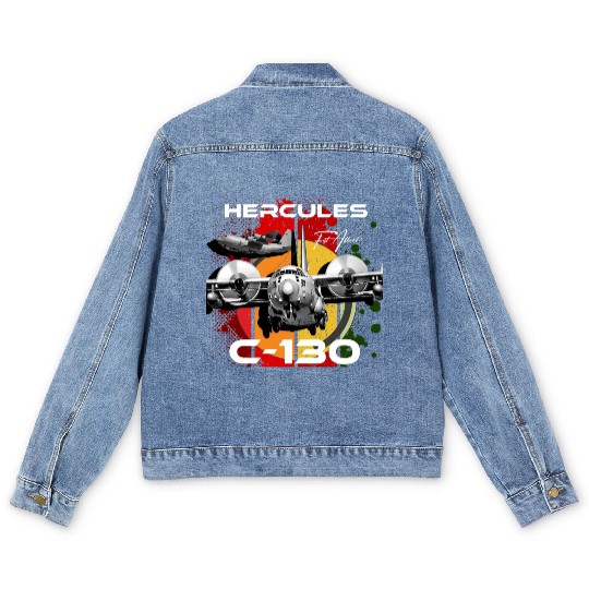 C-130 Hercules Military Aircraft Men's Denim Jackets