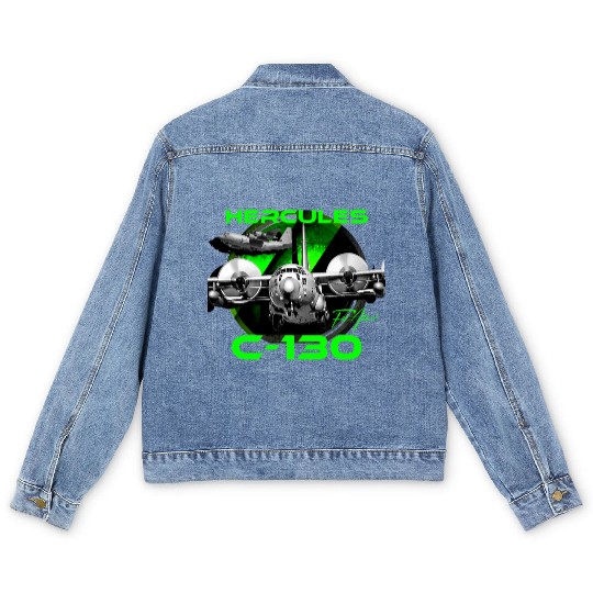 C-130 Hercules Military Aircraft Men's Denim Jackets