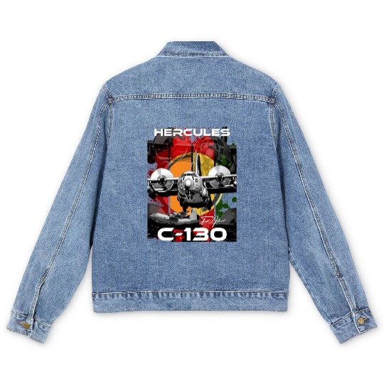 C-130 Hercules Military Aircraft Men's Denim Jackets