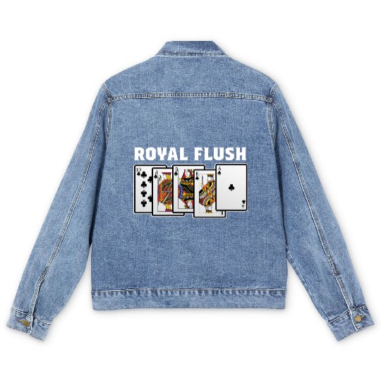 Royal Flush Gambler Or Card Player Gift Men's Denim Jackets