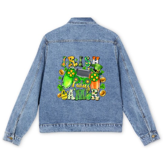 Irish I Was Gamer Men's Denim Jackets