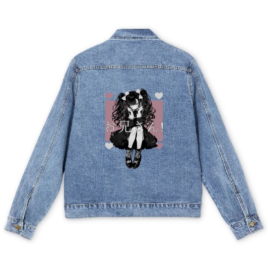 Gothic Maid Anime Harajuku Yami Kawaii Aesthetic Men's Denim Jackets