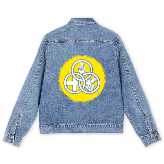 God Trinity Sunday Father Son Holy Spirit Men's Denim Jackets