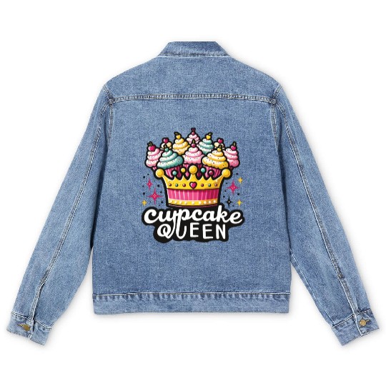 Cupcake Queen Delicious Bakery Muffin Men's Denim Jackets