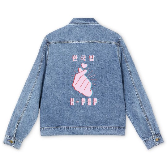 K-Pop Love Korean Finger Heart K Pop Men's Denim Jackets