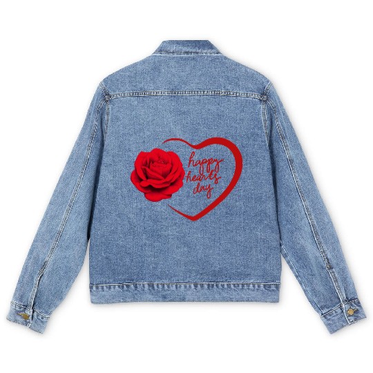 spread love with valentine Men's Denim Jackets