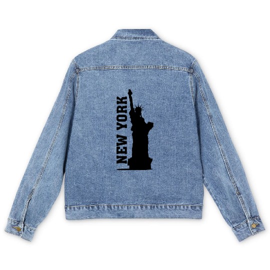 NEW York USA Statue of Liberty Men's Denim Jackets