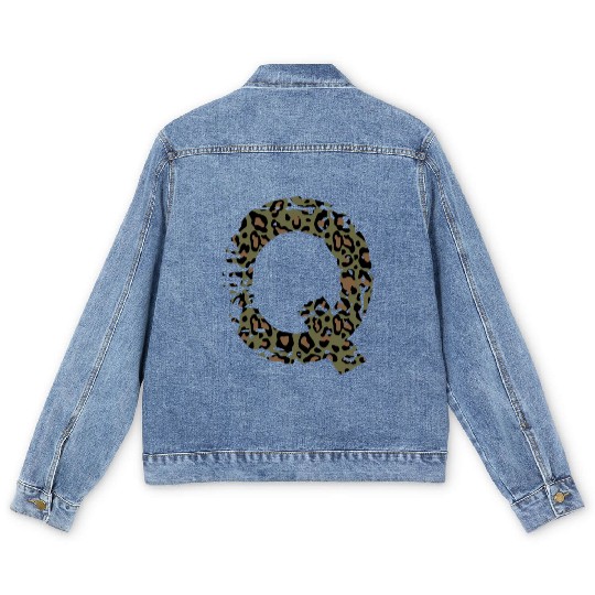 Q army camo design Men's Denim Jackets