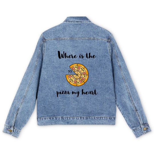 Where is the - PIZZA my heart Men's Denim Jackets