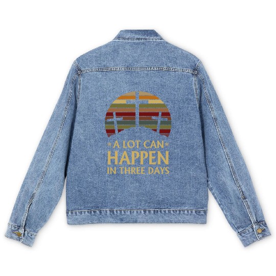 A Lot Can Happen In Three Days Men's Denim Jackets
