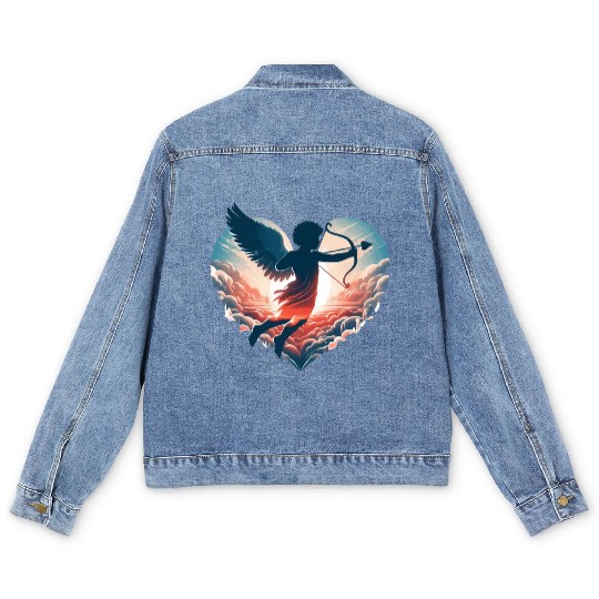 Valentine's Day Cupid shoots straight to the heart Men's Denim Jackets