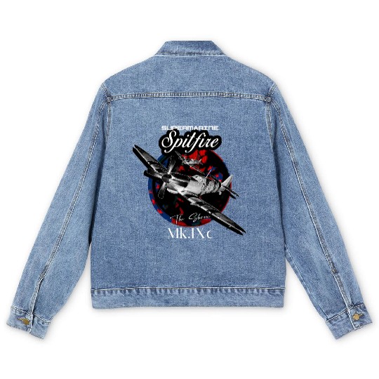 Supermarine Spitfire MK.IXc WW2 Fighter Plane Men's Denim Jackets