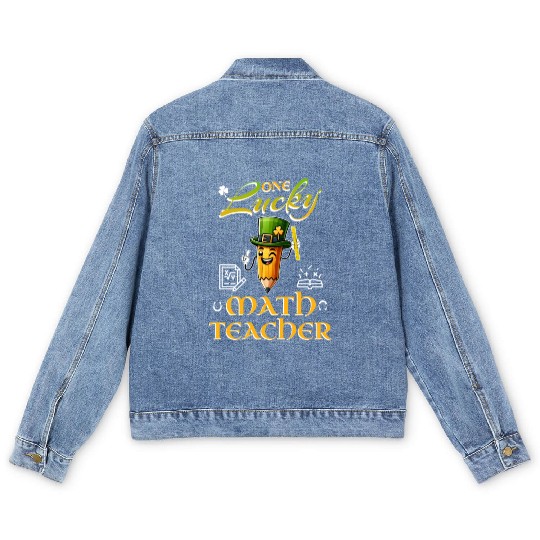 One Lucky Math Teacher Men's Denim Jackets