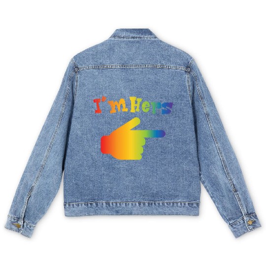 I m Hers LGBT Pride Couple Matching Lesbian Men's Denim Jackets